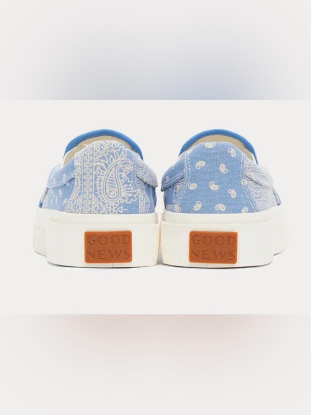 NIB [Good News] Paisley Yess Blue/White Slip-On Sneakers Women’s EU 38 / US 8 - Picture 3 of 15